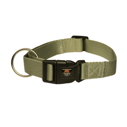 Classic Reinforced O-Ring Dog Collar-Olive green