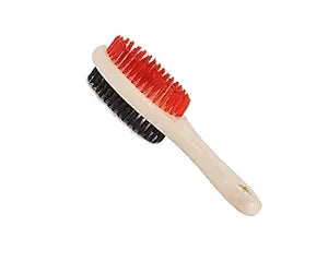 Large Double Sided Wooden Handle Double Sided Brush for Dogs, Cats, Puppy and Kittens - (Soft Brush-Large) | Shedding Tool Removes Undercoat and Loose Hair