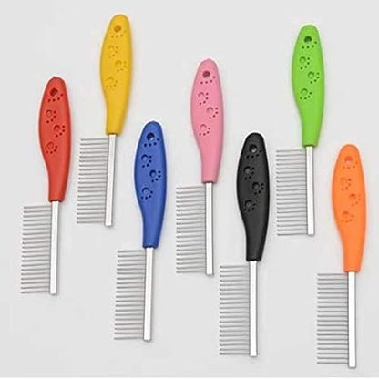 Single Side Steel Needles Comb for Dogs and Cats - Shedding Comb for Dogs, Cats  (Color May Vary)