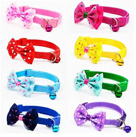 collar with bow for cats and puppies |  Adjustable [8-11 inch], with Bell, Fast Release Buckle, Neck Collar for Kitten, Cat, Small Dogs & Puppies PACK OF 1