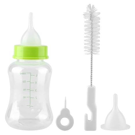 Puppy Kitten Milk Feeder Silicone feeding Bottle Piece Set for Baby Dog & Cat (Color may vary)