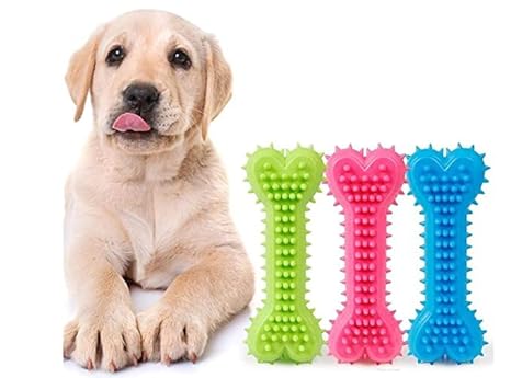 Non-Toxic Rubber Dog Chew Bone Toy, Puppy/Dog Teething Toy | dog toy | Straight bone toy pack of 1