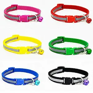 reflective collar for cats and puppies |  Adjustable [8-11 inch], with Bell, Fast Release Buckle, Neck Collar for Kitten, Cat, Small Dogs & Puppies PACK OF 1