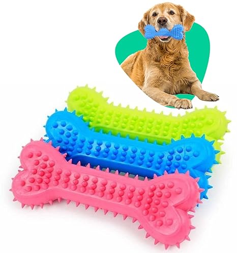 Non-Toxic Rubber Dog Chew Bone Toy, Puppy/Dog Teething Toy | dog toy | Straight bone toy pack of 1