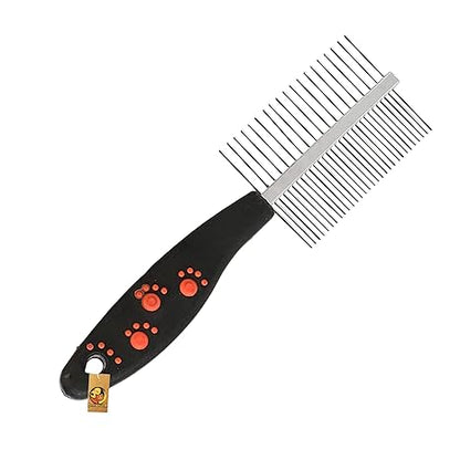 Double Side Steel Needles Comb for Dogs and Cats - Shedding Comb for Dogs, Cats  (Color May Vary)