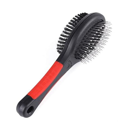 Double Sided Pet Grooming and Massaging Brush, Double Sided Pin & Bristle Brush for Dogs & Cats, Soft Protection, Fur Detangling Salon Grooming Massage Clean for Pets