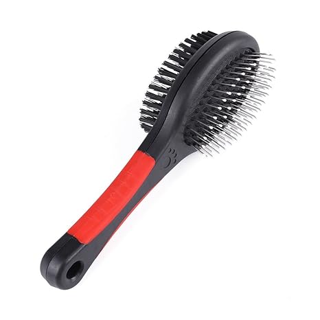 Double Sided Pet Grooming and Massaging Brush, Double Sided Pin & Bristle Brush for Dogs & Cats, Soft Protection, Fur Detangling Salon Grooming Massage Clean for Pets