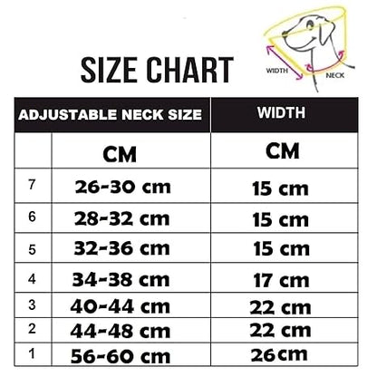 Adjustable Dog Elizabeth Collar Professional Neck Recovery Collar for Surgety Wound Healing Protection Dog Protective(1 no Neck Fit Size (56-60 Cm)) (7 no Neck Fit Size (26-30 Cm))