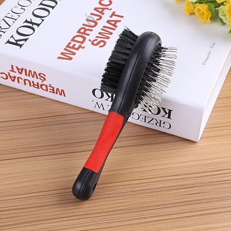 Double Sided Pet Grooming and Massaging Brush, Double Sided Pin & Bristle Brush for Dogs & Cats, Soft Protection, Fur Detangling Salon Grooming Massage Clean for Pets