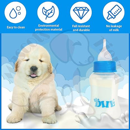 Puppy Kitten Milk Feeder Silicone feeding Bottle Piece Set for Baby Dog & Cat (Color may vary)